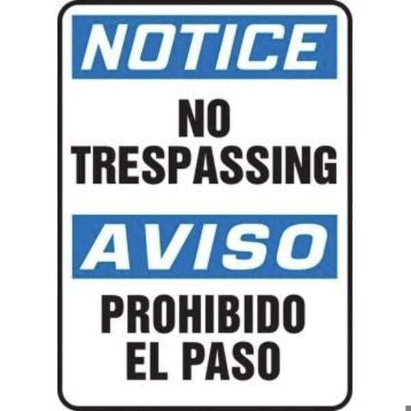 Accuform BILINGUAL OSHA NOTICE SAFETY SIGN NO SBMATR804VA - main